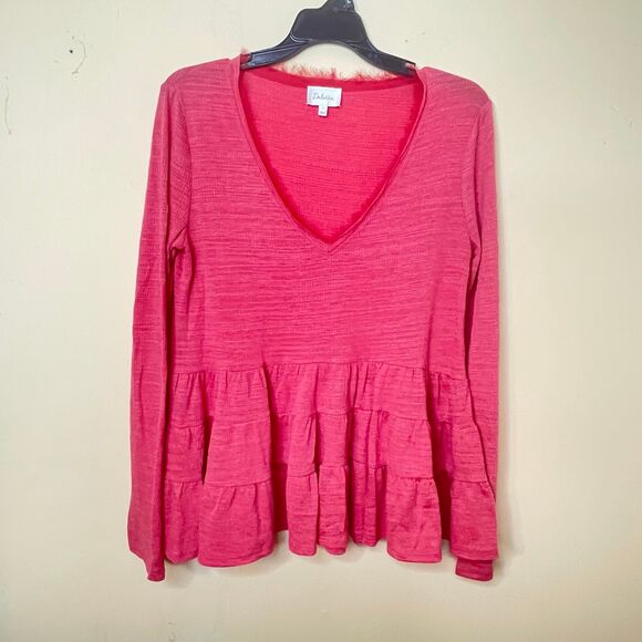 Deletta Anthropologie Thea Tiered Top women’s size small - Picture 1 of 4